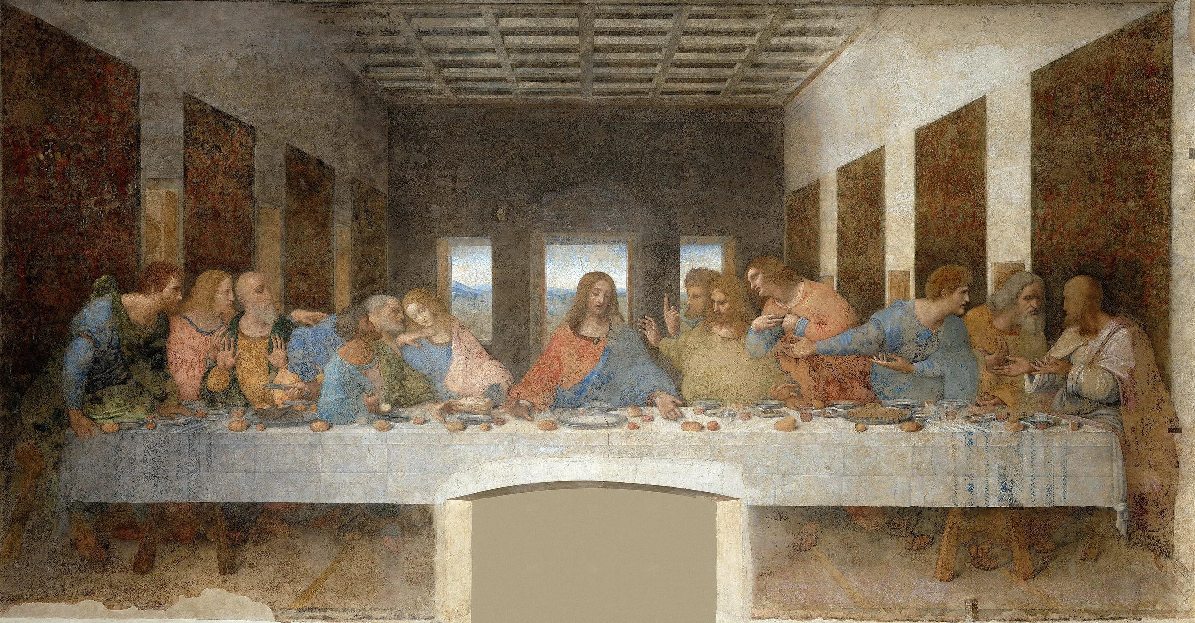 La última cena de Leonardo da Vinci con Cristo y los apóstoles