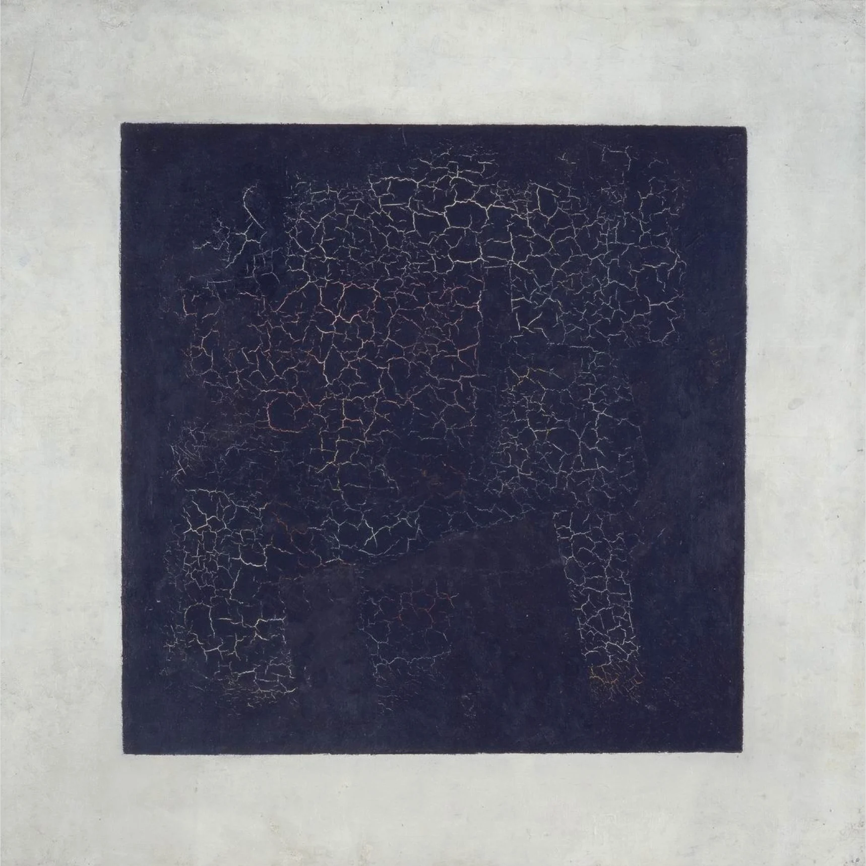 Cuadrado negro de Kazimir Malévich sobre un fondo blanco envejecido