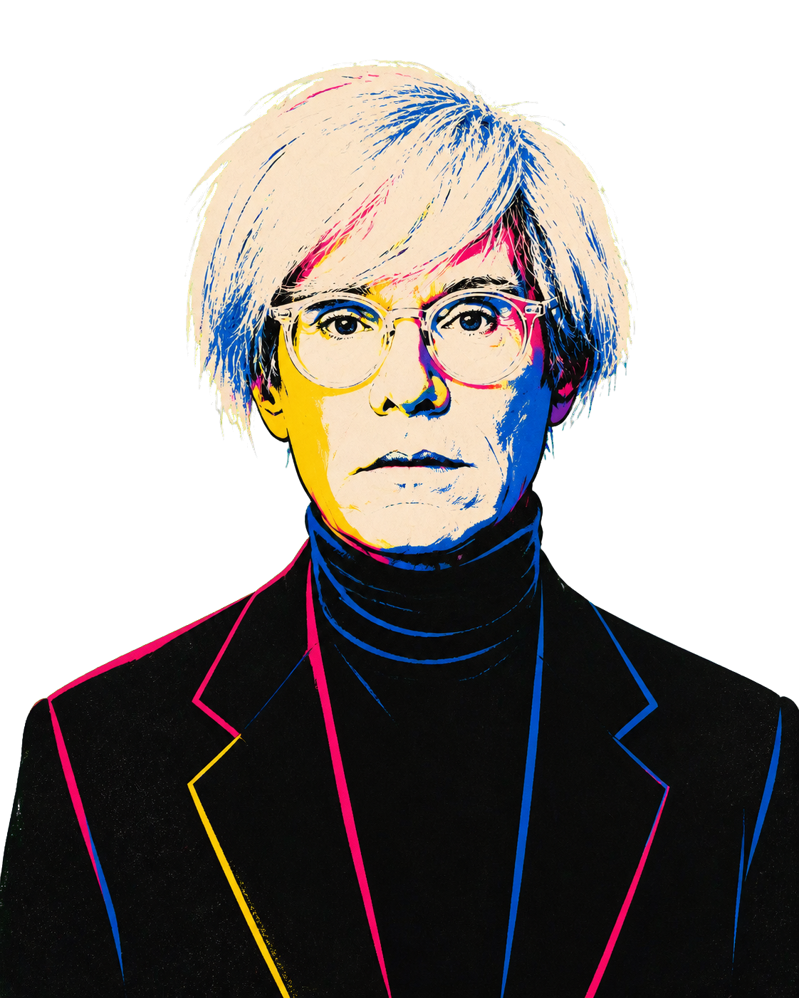 Retrato ilustrado de Andy Warhol